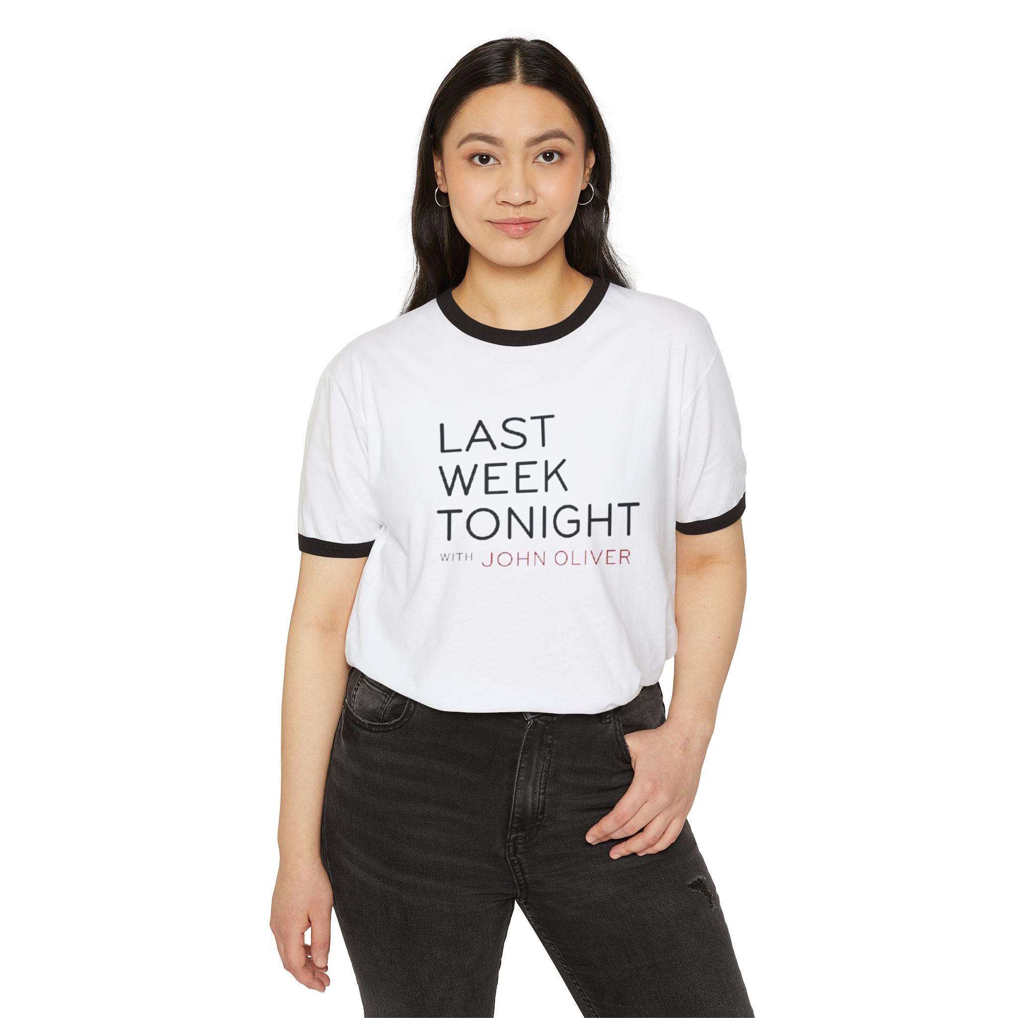 Last Week Tonight with John Oliver Unisex Cotton Ringer T-Shirt - Image 15