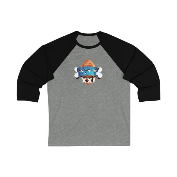 Puppy Bowl Unisex 3/4 Sleeve Baseball Tee - Image 3