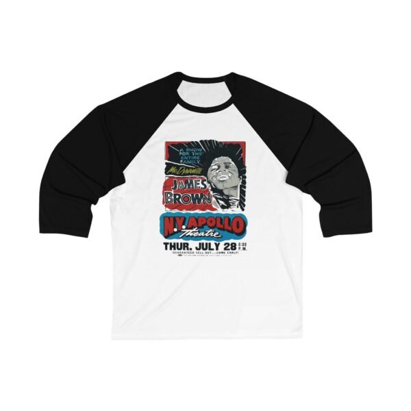 James Brown Unisex 34 Sleeve Baseball Tee - Image 3