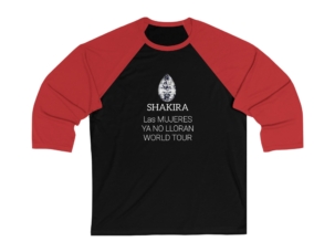 Shakira Unisex 3/4 Sleeve Baseball Tee