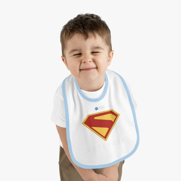 Superman Baby Contrast Trim Jersey Bib - Image 6