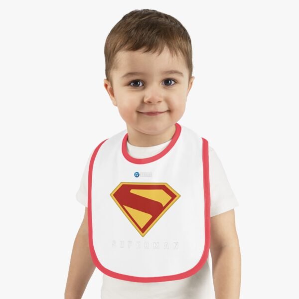 Superman Baby Contrast Trim Jersey Bib - Image 11