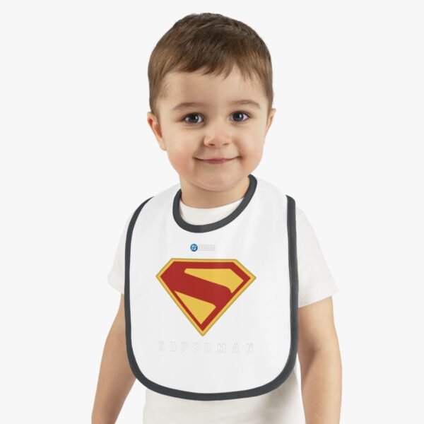 Superman Baby Contrast Trim Jersey Bib - Image 2
