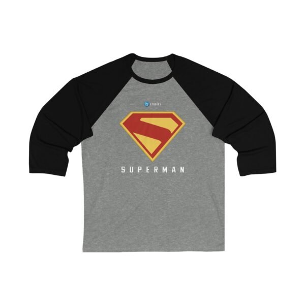 Superman Unisex 34 Sleeve Baseball Tee - Image 3