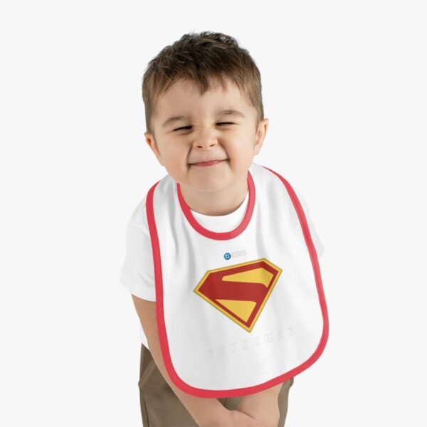 Superman Baby Contrast Trim Jersey Bib - Image 12