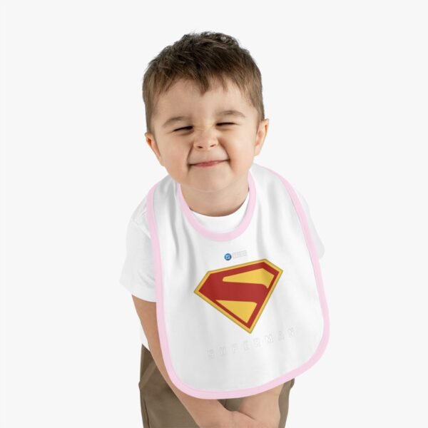 Superman Baby Contrast Trim Jersey Bib - Image 9
