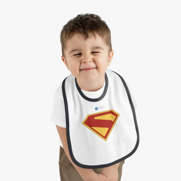 Superman Baby Contrast Trim Jersey Bib - Image 3