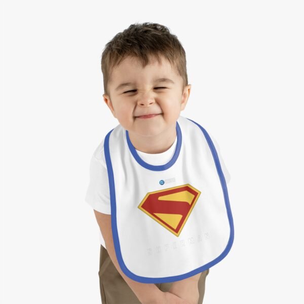 Superman Baby Contrast Trim Jersey Bib - Image 15