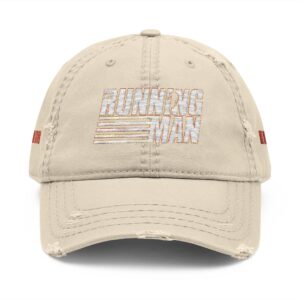 Running Man (2025) Distressed Dad Hat (Embroidery)