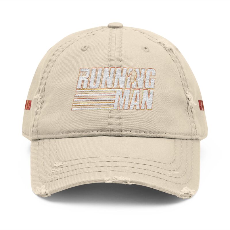 Running Man (2025) Distressed Dad Hat (Embroidery)