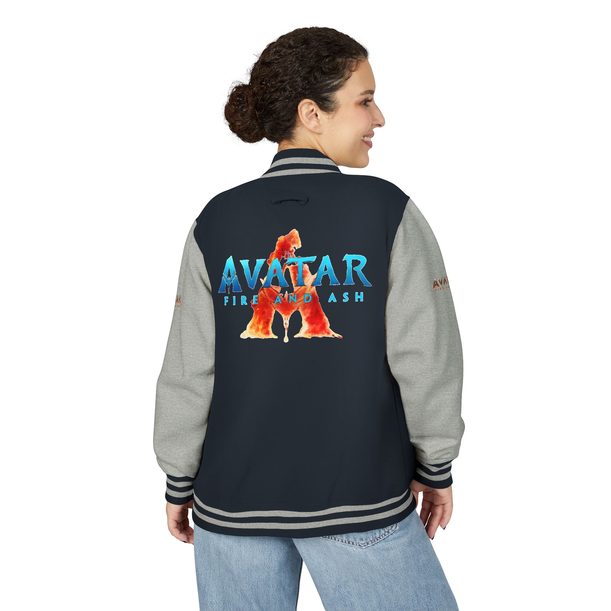 The Avatar: Fire and Ash Unisex Heavyweight Letterman Jacket - Image 4