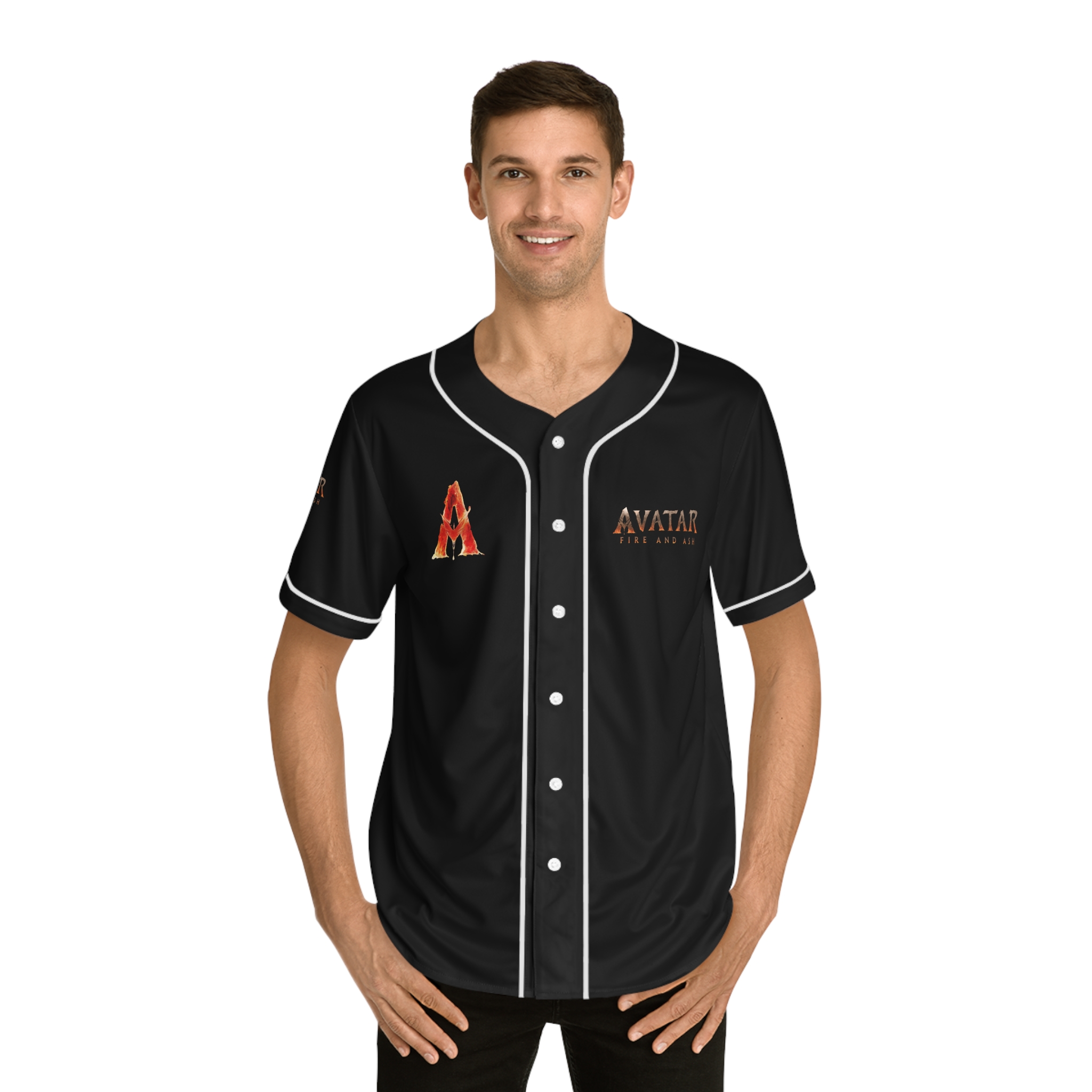 The Avatar: Fire and Ash Men's Baseball Jersey - Image 3