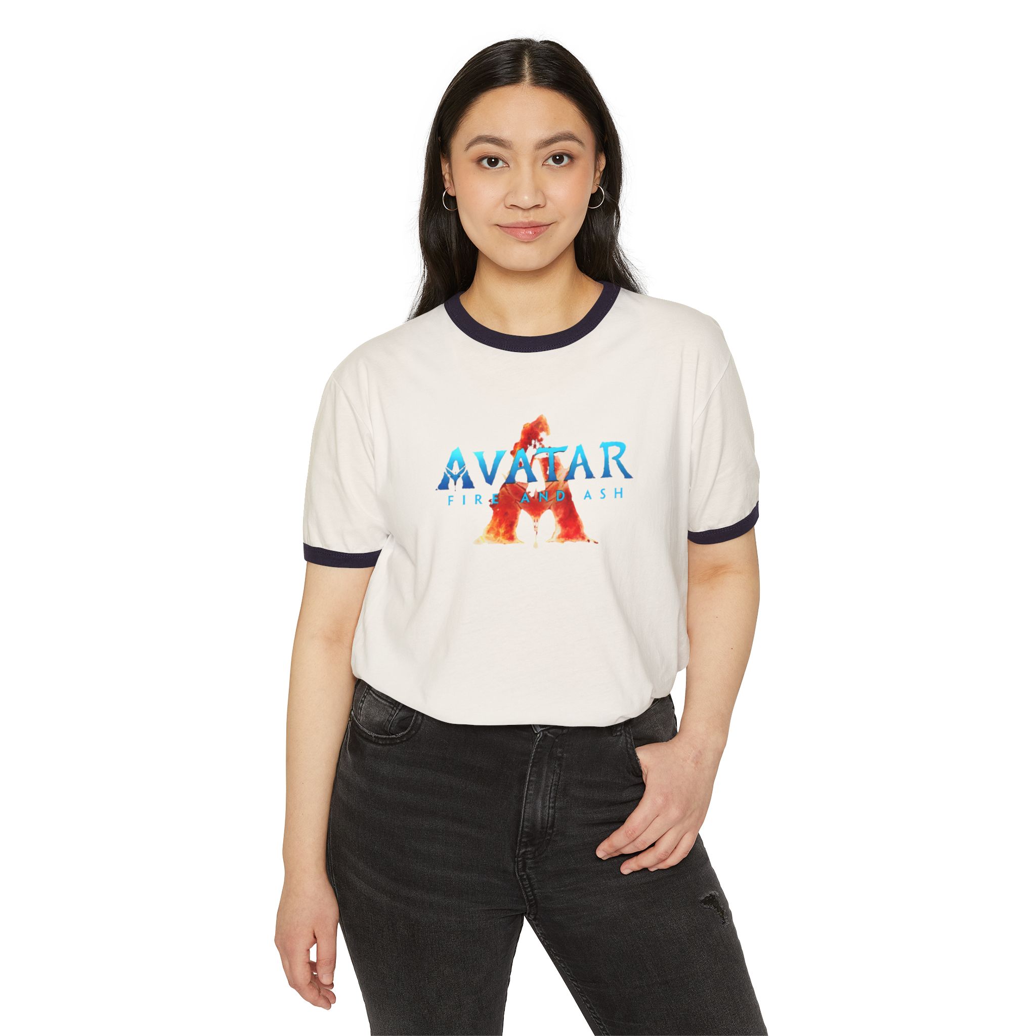 The Avatar: Fire and Ash Unisex Cotton Ringer T-Shirt - Image 3