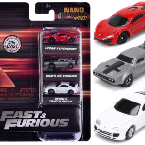 Fast & Furious Movie 3 piece Set Series 4 Nano Hollywood Rides Series Diecast Model Cars by Jada