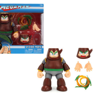 Wood Man 5 Moveable Figure (Deluxe Version) with Accessories and Alternate Head and Hands Mega Man (1987) Video Game Model by Jada