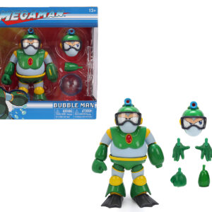 Bubble Man 5 Moveable Figure (Deluxe Version) with Accessories and Alternate Head and Hands Mega Man (1987) Video Game Model by Jada