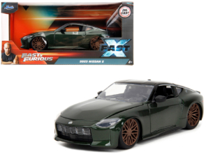 2023 Nissan Z Dark Green Metallic with Black Top Fast X (2023) Movie Fast & Furious Series 1/24 Diecast Model Car by Jada