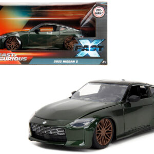 2023 Nissan Z Dark Green Metallic with Black Top Fast X (2023) Movie Fast & Furious Series 1/24 Diecast Model Car by Jada