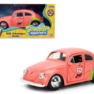 1959 Volkswagen Beetle Patrick Star Livery Pink SpongeBob SquarePants (1999-Current) TV Series Hollywood Rides Series 1/32 Diecast Model Car by Jada