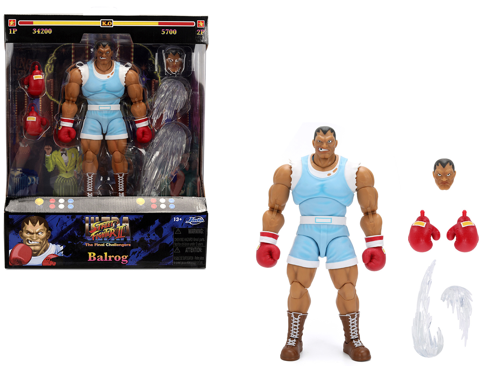 Balrog 6.5 Moveable Figure with Accessories and Alternate Head and Hands Ultra Street Fighter II: The Final Challengers (2017) Video Game Model by Jada
