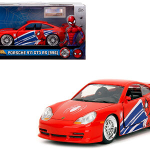 Porsche 911 GT3 RS (996) Red with Graphics Marvel's Spider-Man 1/32 Diecast Model Car by Jada