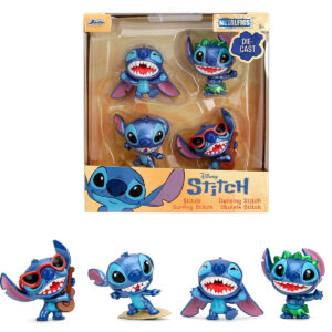 Set of 4 Diecast Figures Disney's Stitch Metalfigs Series Diecast Models by Jada