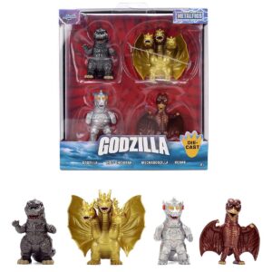 Set of 4 Diecast Figures Godzilla Franchise Metalfigs Series by Jada