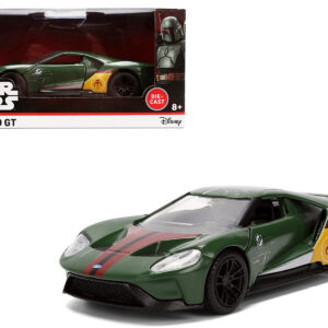 2017 Ford GT Boba Fett Livery Dark Green with Graphics Star Wars Franchise Hollywood Rides Series 1/32 Diecast Model Car by Jada