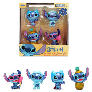 Set of 4 Diecast Figures Disney's Stitch Wave #3 Metalfigs Series Diecast Models by Jada