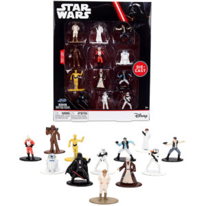 Set of 12 Diecast Figures Star Wars Movie Franchise Nano Metalfigs Series Diecast Models by Jada
