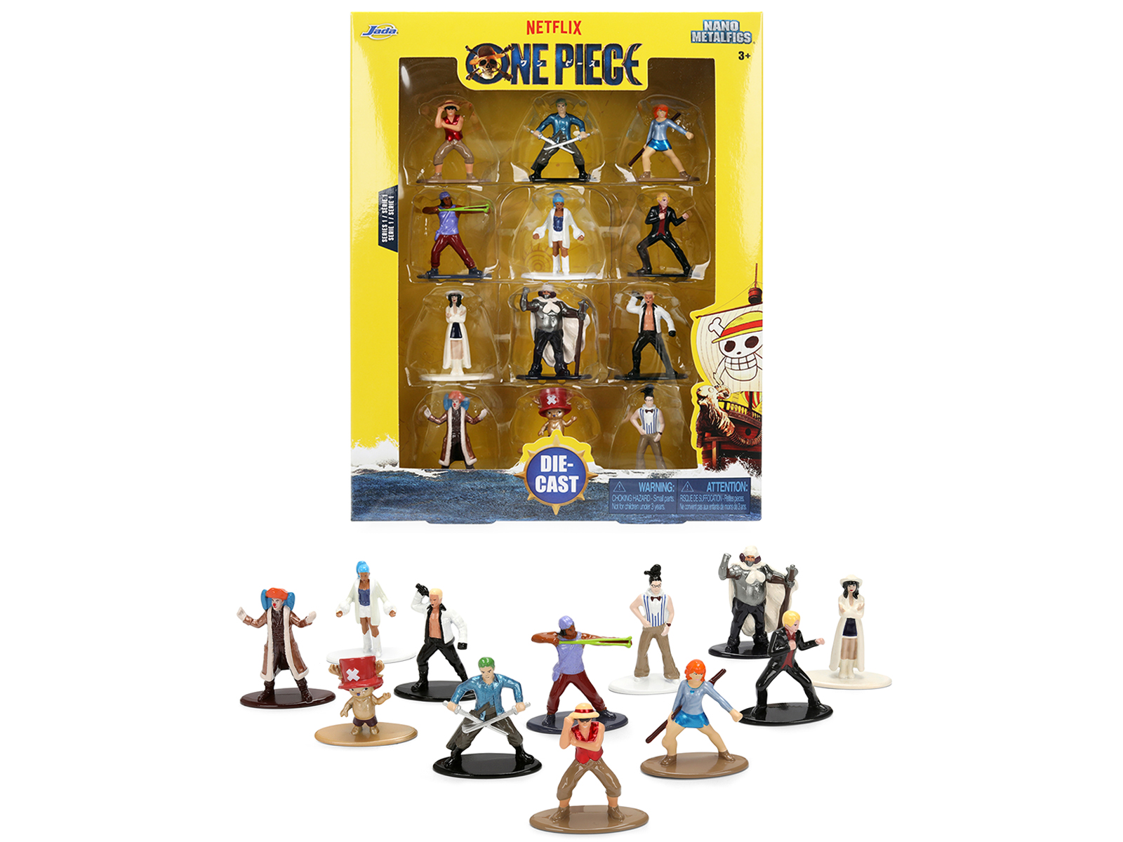 Set of 12 Diecast Figures One Piece (2023-Current) TV Series Metalfigs Series Diecast Models by Jada