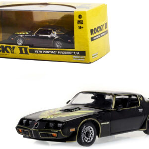 1979 Pontiac Firebird T/A Trans Am Black with Hood Phoenix Rocky II (1979) Movie 1/43 Diecast Model Car by Greenlight
