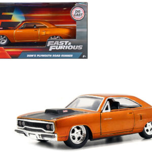 Dom's Plymouth Road Runner Orange Metallic with Matt Black Hood Fast & Furious Series 1/32 Diecast Model Car by Jada