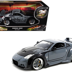 D.K.'s Nissan 350Z Gray and Black with Graphics Fast & Furious 25th Anniversary Series 1/24 Diecast Model Car by Jada