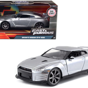 Brian's Nissan GT-R (R35) Silver Metallic Fast & Furious Movie 1/32 Diecast Model Car by Jada