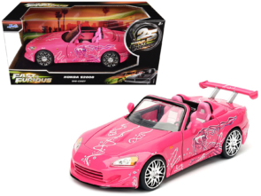 Suki's 2001 Honda S2000 Convertible Pink with Graphics 25 Years of Fast & Furious 2 Fast 2 Furious (2003) Movie 1/24 Diecast Model Car by Jada