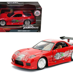 Dom's Mazda RX-7 Red with Graphics Fast & Furious Movie 1/32 Diecast Model Car by Jada