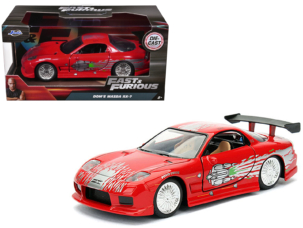 Dom's Mazda RX-7 Red with Graphics Fast & Furious Movie 1/32 Diecast Model Car by Jada