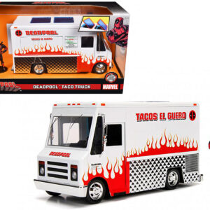 Deadpool Taco Truck with Deadpool Diecast Figurine Marvel Series 1/24 Diecast Model by Jada