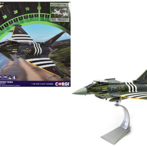 Eurofighter Typhoon FGR4 Fighter Aircraft "ZJ913 FM-G Moggy D-Day 80th Anniversary Display Scheme" (2024) Royal Air Force "The Aviation Archive" Series 1/48 Diecast Model by Corgi