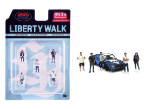 Liberty Walk Team 5 piece Diecast Figure Set (5 Figures) Limited Edition for 1/64 Scale Models by American Diorama