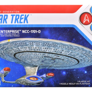 Skill 2 Model Kit U.S.S. Enterprise NCC-1701-D Space Ship Star Trek: The Next Generation (1987) TV Series 1/2500 Scale Model by AMT