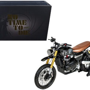 Triumph Scrambler 1200 XE Motorcycle Black (Dirty Version) James Bond 007 No Time to Die (2021) Movie Diecast Model Car by Corgi