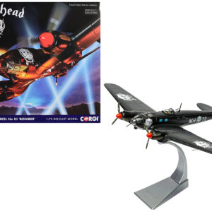 Heinkel He III Bomber Aircraft "Motorhead" Black with Graphicss 1/72 Diecast Model by Corgi