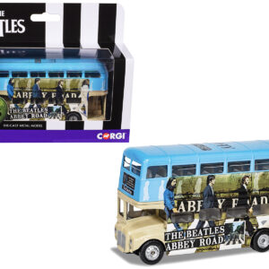 The Beatles London Double Decker Bus "Abbey Road" Blue and Beige Diecast Model Car by Corgi