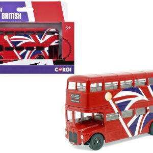 London Bus Red with UK Flag Graphics "Best of British" Series Diecast Model Car by Corgi