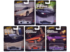 Fast & Furious 2025 5 piece Set K Diecast Model Cars by Hot Wheels