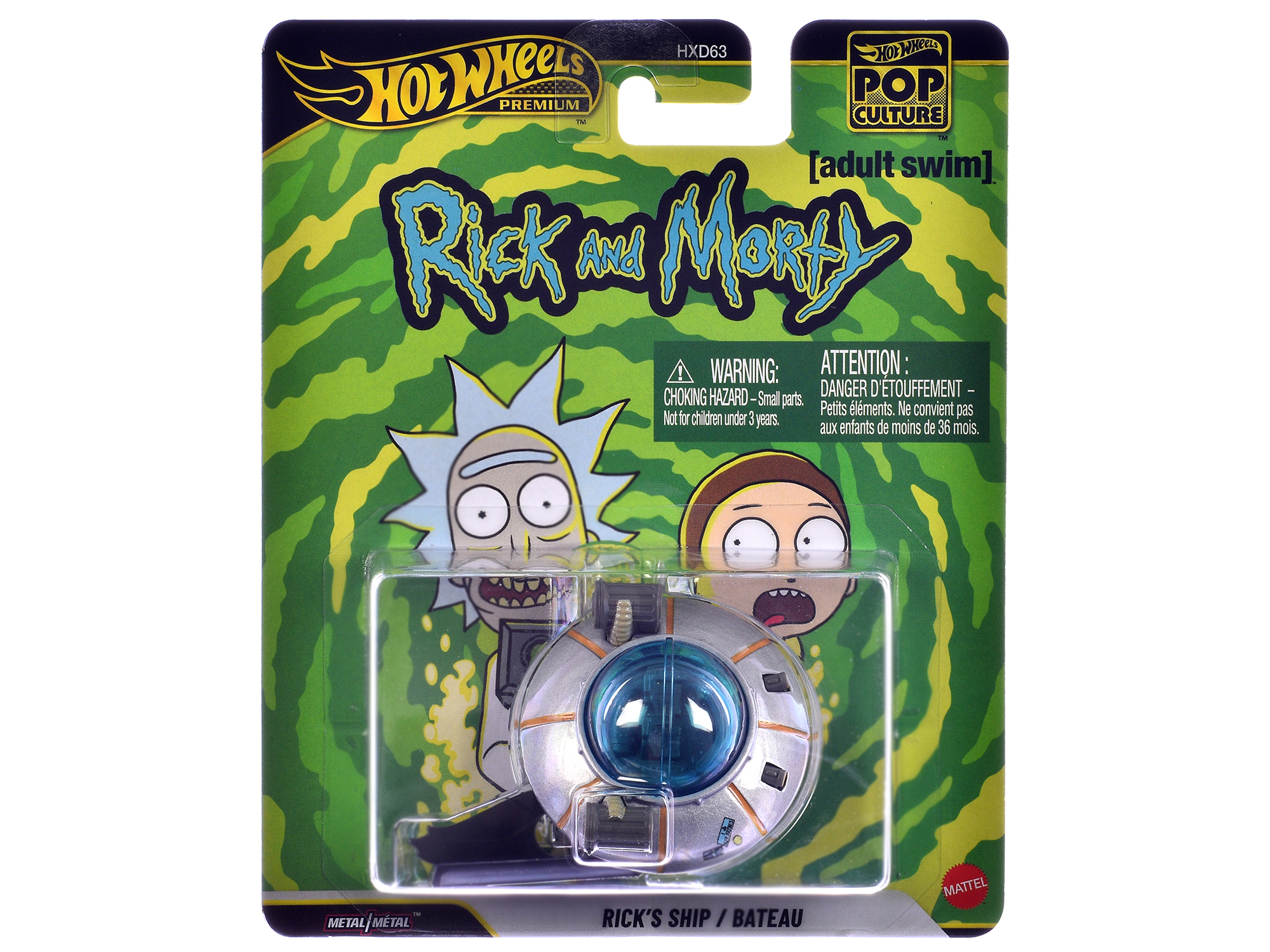 Rick's Ship Silver Rick and Morty (2013-Current) TV Series Pop Culture Series Diecast Model Car by Hot Wheels