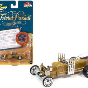 Barris Drag-U-La The Munsters Trivia Pursuit with Poker Chip Collector's Token and Game Card Pop Culture 2022 Release 3 1/64 Diecast Model Car by Johnny Lightning