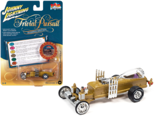 Barris Drag-U-La The Munsters Trivia Pursuit with Poker Chip Collector's Token and Game Card Pop Culture 2022 Release 3 1/64 Diecast Model Car by Johnny Lightning